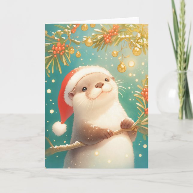 Cartão Um Natal Muito de Lontra (Frente)