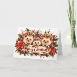 Cartão Um Natal Muito Espinhoso – Aquarela de Ouriço