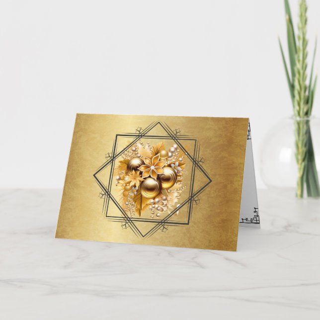 Cartão Um Natal Ouro (Frente)