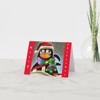Cartão Um Natal para Pinguins