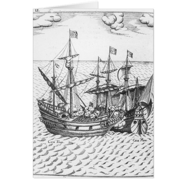 Cartão Um navio de tesouro espanhol (Frente)