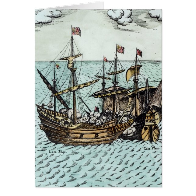 Cartão Um navio de tesouro espanhol (Frente)
