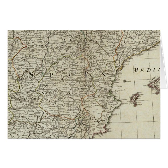 Cartão Um novo mapa dos reinos da Espanha e de Portugal (Frente Horizontal)