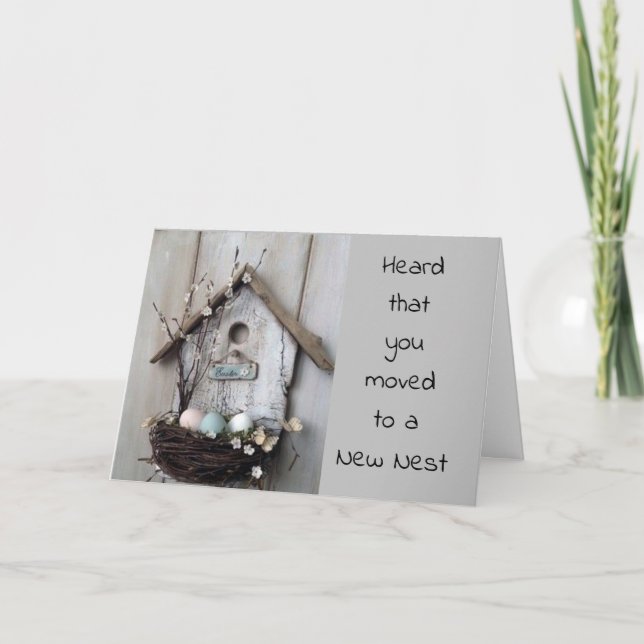 CARTÃO "UM NOVO NINHO" TÃO FELIZ POR VOCÊ E PELA SUA NOVA (Frente)