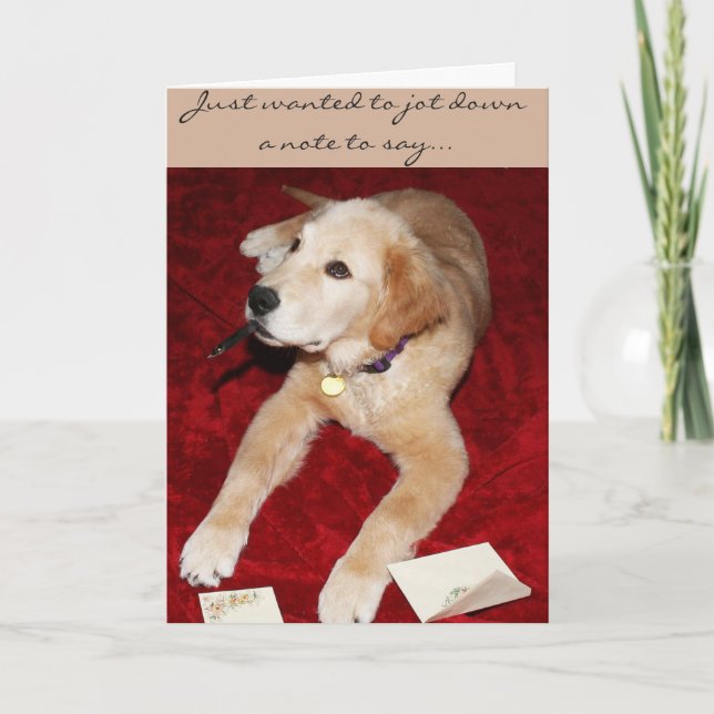 Cartão Um Ouro Escrevendo Uma Nota Dizendo Desculpe (Frente)