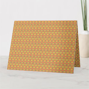 Cartão Um padrão simétrico laranja, amarelo e castanho w