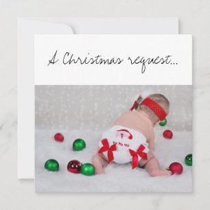 Cartão Um Padrinho de Natal Proposta Bebê Com Fralda