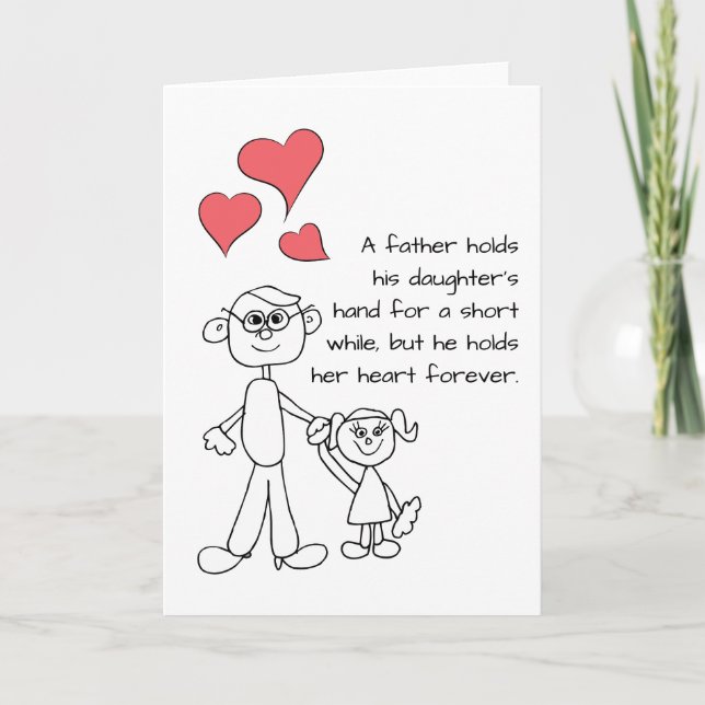 Cartão Um Pai Segura A Mão Da Filha (Frente)