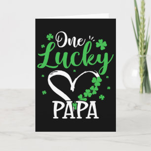 Cartão Um Papai Sortudo Dia de São Patrício Verde Irlandê