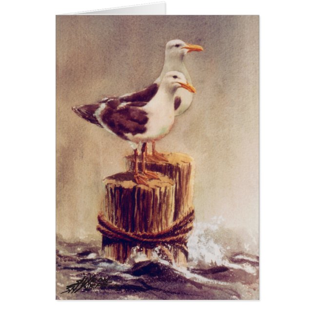 CARTÃO UM PAR DE ÁGUAS EM SUÍNOS POR SHARON SHARPE (Frente)