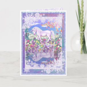 Cartão Um paraíso roxo e neve