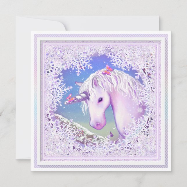 Cartão Um paraíso roxo & neve (Frente)