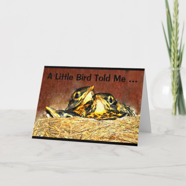 Cartão Um passarinho me disse que é seu aniversário! (Frente)