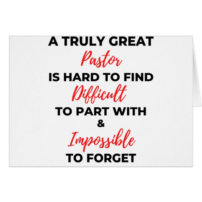 Cartão Um Pastor Verdadeiramente Excelente É Duro De Enco (Frente Horizontal)