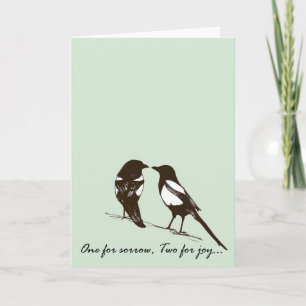 Cartão Um pela tristeza, dois pela alegria - Magpies