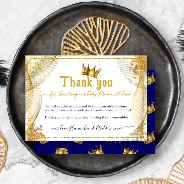 Cartão Um Pequeno Chá de fraldas Príncipe Obrigado (Criador carregado)