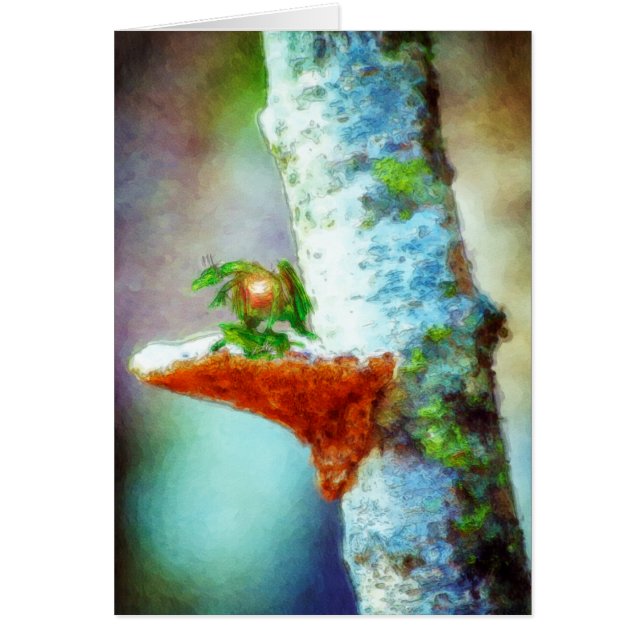 Cartão Um Pequeno Dragão Dorme (Frente)