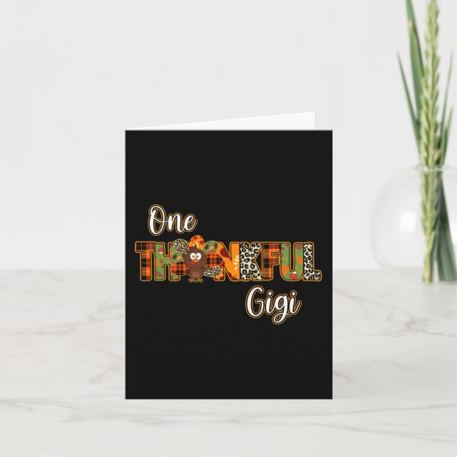 Cartão Um peru Gigi grato abençoou a abóbora Gigi do que (Frente)