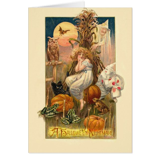 Cartão Um pesadelo de Hallowe'en (Frente)