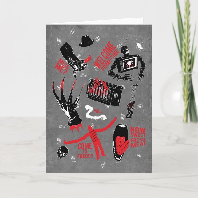Cartão Um pesadelo na Elm Street | Freddy Krueger Talk (Frente)