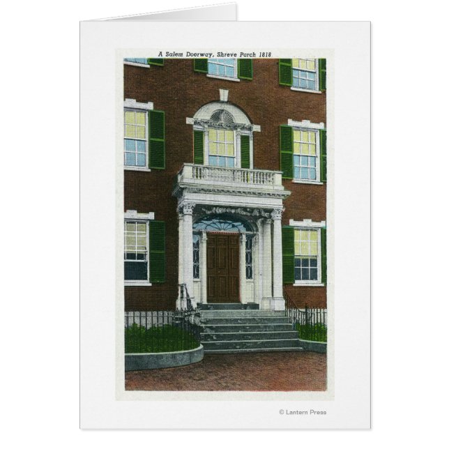 Cartão Um Porco Shreve, Vista de Salem Doorway (Frente)