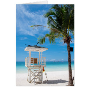 Cartão Um Posto de salva-vidas Praia Branca, Boracay