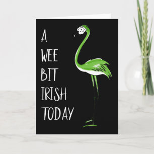 Cartão Um Pouco Irlandês Hoje Flamingo St Patricks Shamro