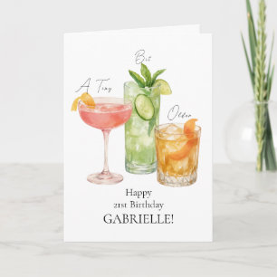 Cartão Um Pouco Mais Velha Martini Feliz 21º Aniversário