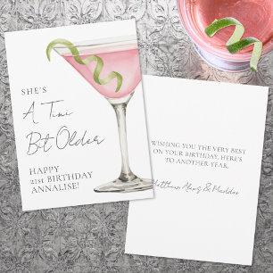 Cartão Um Pouco Mais Velho Martini Feliz Aniversário