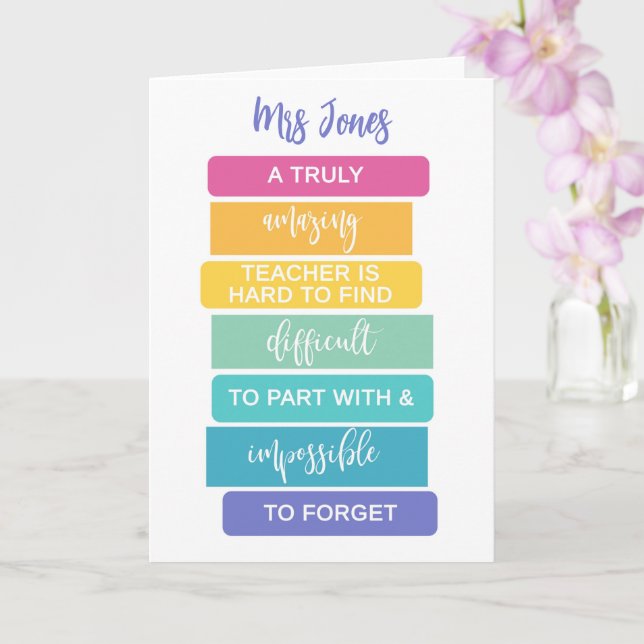 Cartão um professor incrível é duro de achar impossível (Orquídea)