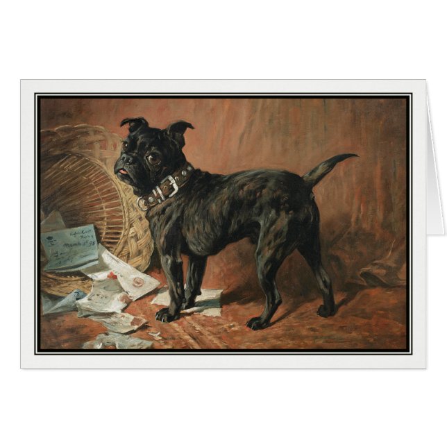 Cartão Um Pug Negro Malvado de John Emms (Frente Horizontal)