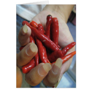 Cartão Um Punhado de Chilies ...Comida da Rua Tailandesa
