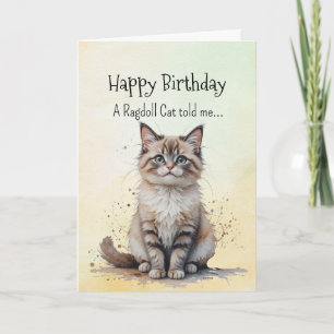 Cartão Um Ragdolt Cat Personality Birthday