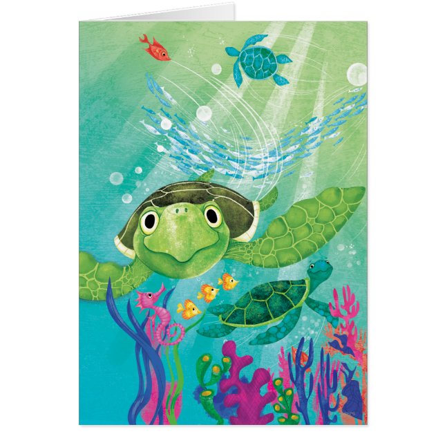 Cartão Um Resgate de Tartaruga Marítima (Frente)