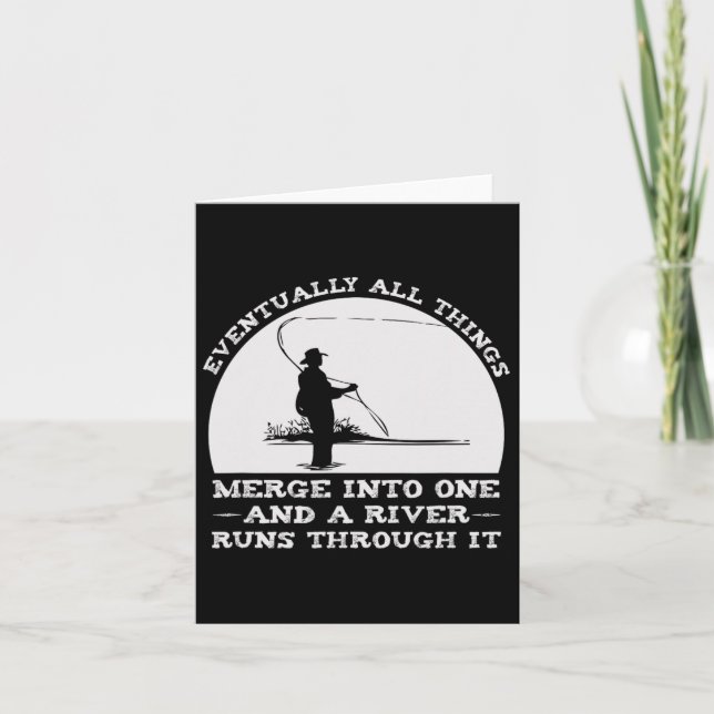 Cartão Um Rio Passa Pela Pesca De Voo (Frente)