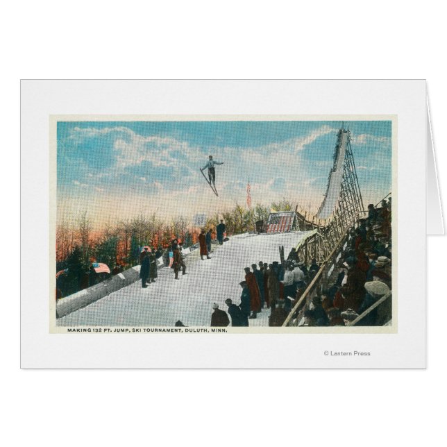 Cartão Um Salto do Torneio de Esqui (Frente Horizontal)