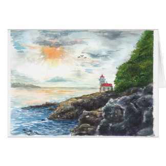 Cartão Um seascape e a casa clara