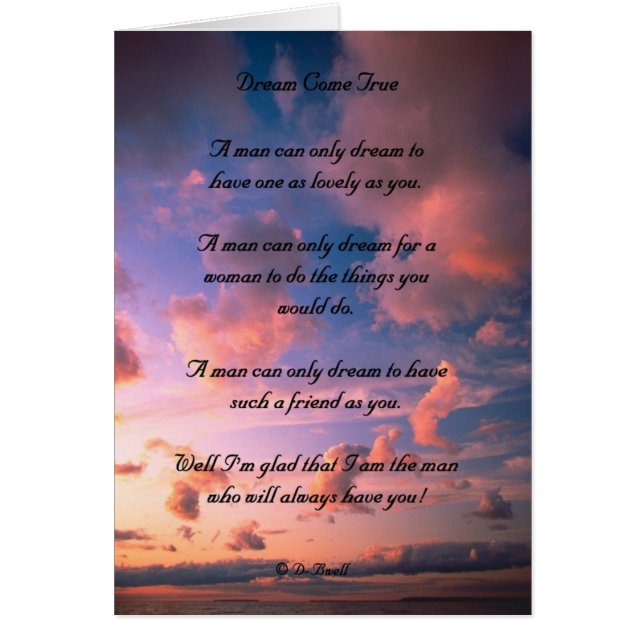 Cartão Um sonho vem verdadeiro (Frente)