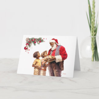 Cartão Um Sorriso de Criança Afro-Americana No Natal