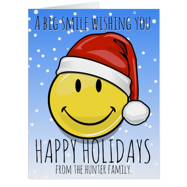 Cartão Um sorriso gigante para os feriados feitos sob (Frente)