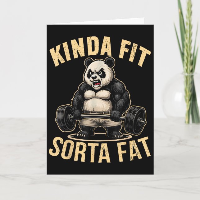 Cartão Um Tanto em Forma Um Tanto Gordo - Panda de Academ (Frente)
