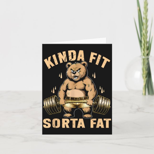 Cartão Um Tanto em Forma Um Tanto Gordo - Urso Engraçado  (Frente)