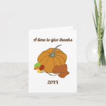 Um tempo para dar abóbora e folha de obrigados