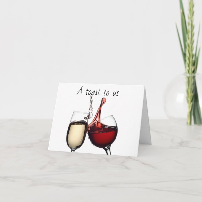 CARTÃO **UM TOAST PARA NÓS** NO NOSSO ANIVERSÁRIO (Frente)