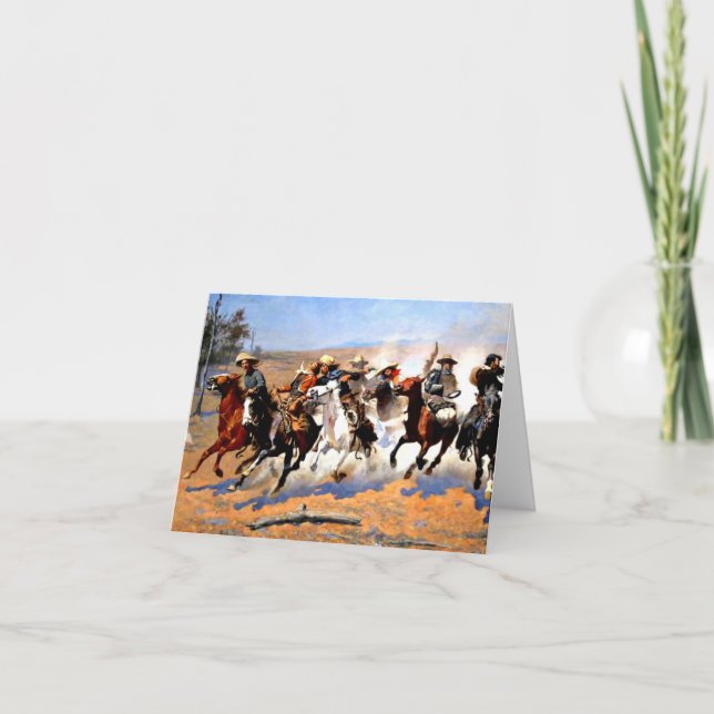 Cartão Um traço para a madeira, pintura Remington, (Frente)