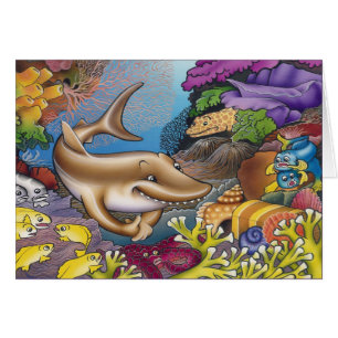 Cartão Um tubarão ávido