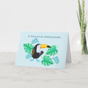 Cartão Um Tucano de Agradecimento Fofo Divertido Obrigado