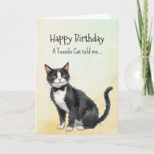 Cartão Um Tuxedo Cat Personalidade Birthday