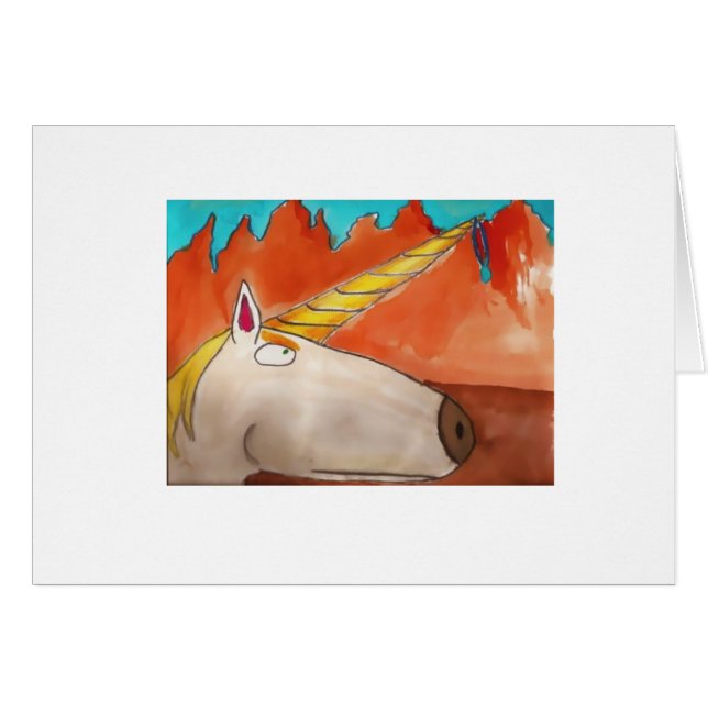 Cartão Um unicórnio muito sério (Frente horizontal)