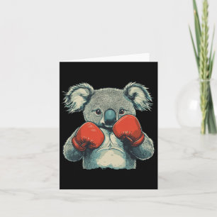 Cartão Um Urso De Koala Em Um Dia Perfurante E Boxando.